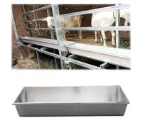 Mangiatoie per uso agricolo Mangiatoia for bestiame in acciaio inossidabile, dimensioni multiple, design 2 in 1(L 6.4ft/195cm)