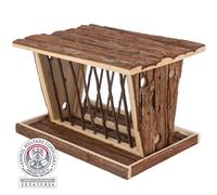 TRIXIE Ruggine da appoggiare, 40 × 22 × 30 cm, grondaia con fondo in legno di corteccia, tetto apribile, per porcellini d'India e conigli, protegge il fieno dall'umidità - 61805