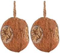 Mangime uccelli selvatici - Qualità premium - noce di cocco ripiena con vermi della farina - 350g (Confezione da 2)