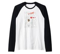 MANGIO Bacon Amore Cani E ASCOLTO Rock Musica Vibrazioni libertà Maglia con Maniche Raglan