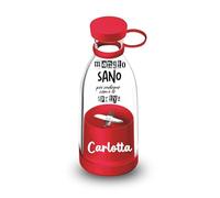 ''Mangio sano'' Mini Frullatore Portatile USB da Viaggio, 380ml,con Maniglia,personalizzato con nome frase idea regalo amici casa viaggi anniversario compleanno dieta amici healty