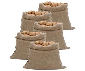 Mangloder - 5 sacchi di iuta, 100 x 110 cm, 100% iuta naturale, peso 220 g/m², ideali per casa e giardino, stoccaggio, decorazione, protezione delle piante e molteplici possibilità di utilizzo