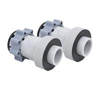Mangloder Adattatore per Tubo Piscina Tipo B in Plastica Grigia, 2 Pezzi per Connettore da 38 mm, Compatibile con Piscina, Spa, Jacuzzi, Pompa e Filtro per Conversione e Attacco Tubo Sicuro