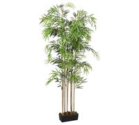 Mangloder - Albero di bambù artificiale, 150 cm, con 1095 foglie, bastoncini di bambù e fibra tessile, pianta artificiale verde con vaso di plastica per soggiorno, ufficio, balcone e giardino