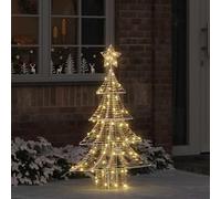 Mangloder - Albero di Natale con 120 LED bianco caldo, 120,5 cm, PET, alimentazione USB per interni ed esterni protetti, abete moderno con punta a stella per decorazione dell'Avvento e invernale