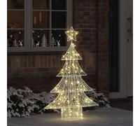 Mangloder - Albero di Natale in acrilico con 100 LED bianco caldo, 120 cm, USB, decorazione moderna per davanzale, caminetto e decorazione dell'Avvento per interni