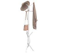 Mangloder - Appendiabiti bianco, 176 cm, in ferro verniciato a polvere, 9 ganci, 3 kg per gancio, spazio per giacche, cappotti, borse, chiavi, per corridoio, ingresso