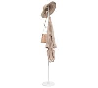 Mangloder - Appendiabiti bianco in ferro verniciato a polvere, altezza 176 cm, con base in marmo, 8 ganci per giacche, borse, cappelli, corridoio e camera da letto