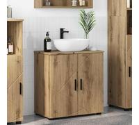 Mangloder - Armadietto da bagno con contenitore, in rovere Artisan, 61 x 35 x 64 cm, autoportante, con 2 ante, per asciugamani, cosmetici, ordine in bagno