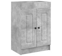 Mangloder - Armadietto da bagno in legno grigio cemento, 56 x 37,5 x 81 cm, con maniglie a bottone in metallo e ante oscillanti a 90°, per bagno, spazio e ordine