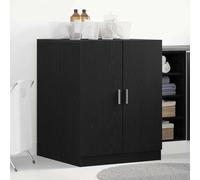 Mangloder - Armadietto per lavatrice in legno di quercia nera, 70,5 x 71,5 x 91,5 cm, 2 ante incernierate, per lavatrice e asciugatrice, portata 60 kg