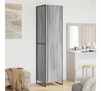 Mangloder - Armadio a 4 ante in legno Sonoma grigio, 50 x 50 x 200 cm, armadio salvaspazio per camera da letto, corridoio e spogliatoio, con robusto contenitore