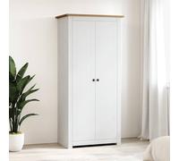 Mangloder - Armadio bianco in legno di pino massiccio, 80 x 50 x 171,5 cm, con asta appendiabiti, scaffale e spazio per camera da letto, corridoio, cameretta dei bambini e spogliatoio