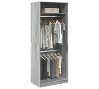 Mangloder - Armadio grigio Sonoma in legno 80 x 50 x 200 cm con 2 scomparti, armadio salvaspazio per camera da letto, corridoio, cameretta dei bambini e spogliatoio, con supporto a parete