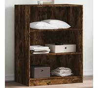 Mangloder Armadio in legno di rovere affumicato, 77 x 48 x 102 cm, armadio compatto con ripiani, portaoggetti da appendere, sistema di organizzazione per camera da letto e corridoio, conservazione