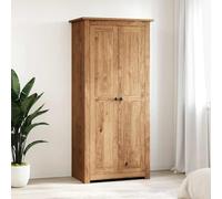 Mangloder - Armadio Panama in legno di pino massello, 80 x 50 x 171,5 cm, con asta appendiabiti e ripiano, salvaspazio per camera da letto, corridoio