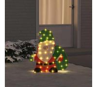 Mangloder - Babbo Natale Luminoso in Tessuto Lamé, Bianco Caldo, 70 x 62 cm, 60 LED, USB, 8 Modalità, Design 2D, Interno ed Esterno per Decorazione dell'Avvento e Inverno