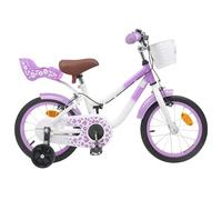Mangloder - Bicicletta per bambini con ruote di supporto da 16 pollici, per 4-6 anni, telaio in acciaio viola, con sedile e manubrio regolabili per un divertimento sicuro nella vita quotidiana e nelle