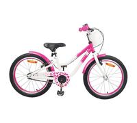 Mangloder - Bicicletta per bambini da 18 pollici, con ruote di supporto per 5-7 anni, telaio in acciaio rosa, regolabile, per tutti i giorni, tempo libero, città e viaggi all'aperto