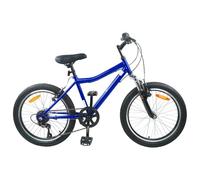 Mangloder - Bicicletta per bambini da 24 pollici, con 6 marce, per bambini di 8-12 anni, colore blu scuro, telaio in acciaio resistente, sedile e manubrio regolabili, adatta per città, fuoristrada e