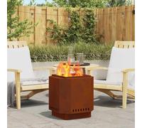 Mangloder - Braciere senza fumo, in acciaio resistente alle intemperie, antiruggine, 48 x 48 x 51 cm, doppia parete, alimentazione d'aria, combustione secondaria, per giardino, terrazza, esterni