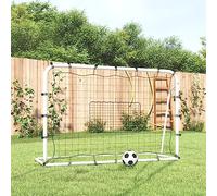 Mangloder - Calcio rimbalzo bianco e nero, 184 x 61 x 123 cm, in acciaio PE, resistente alle intemperie, stabile, portatile, per allenamento, parco giochi, club, interni ed esterni, facile da montare
