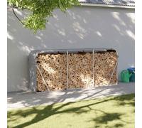 Mangloder - Capanno per legna da ardere, grigio chiaro, in acciaio zincato, 234 x 45 x 100 cm, per legna da ardere, stufa, braciere, resistente alle intemperie, per giardino, terrazza