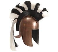 Mangloder - Casco da guerriero greco, replica antica, in acciaio, per cosplay, feste di Halloween, oggetti di scena e ritratti storici, pezzo decorativo robusto, aspetto antico, design rame
