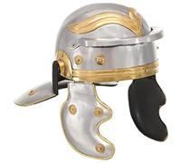 Mangloder - Casco da soldato romano, replica antica, per cosplay, feste di Halloween, teatro, da collezione, in acciaio, con visiera protettiva e cappellino per ritratti storici