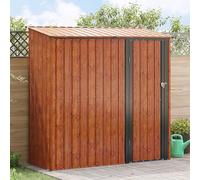 Mangloder - Casetta da giardino in metallo marrone, 203 x 85,5 x 200 cm, resistente alle intemperie, con serratura, per attrezzi, tosaerba, bicicletta, bidone della spazzatura, esterno