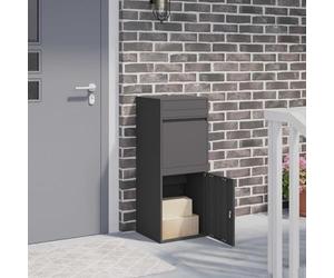Mangloder - Cassetta per pacchi con vano portaoggetti, 41 x 38 x 103 cm, in acciaio, resistente alle intemperie, con serratura, per giardino, ingresso e ambienti esterni moderni, con porta a cerniera