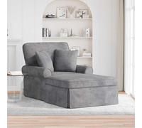 Mangloder Chaise Longue con Gonna Grigio Chiaro 157x91x91cm ARES in Poliestere Lettino Imbottito con Braccioli, Schienale e 2 Cuscini per Soggiorno, Angolo Lettura e Ore di Relax