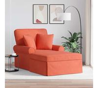 Mangloder - Chaise longue in tessuto a coste con gonna e cuscino, set da 3 pezzi, colore rosso e arancione, con cuscino rimovibile per soggiorno, camera da letto, angolo lettura, relax
