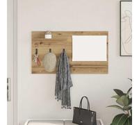 Mangloder - Comodino da parete in rovere Artisan, 90 x 10 x 50 cm, con 2 ripiani e specchio, salvaspazio, per corridoio, camera da letto, soggiorno, design moderno per ordine e decorazione