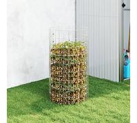 Mangloder - Compostiera da giardino in acciaio zincato, 50 x 100 cm, antiruggine e resistente alle intemperie, griglia aperta per la circolazione dell'aria, per rifiuti da giardino, rifiuti organici
