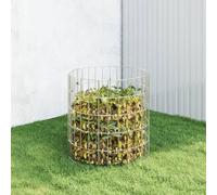 Mangloder - Compostiera da giardino in acciaio zincato, diametro 50 x 50 cm, colore argento, design a rete per aerazione, raccolta di rifiuti da giardino, compost e fertilizzanti naturali per esterni
