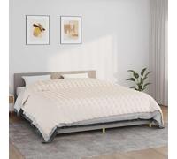 Mangloder - Coperta ponderata, 235 x 290 cm, 15 kg, in cotone, morbida trapuntatura con perline di vetro, per letto, divano e camera da letto, traspirante, accogliente, colore: crema chiaro
