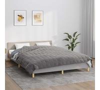 Mangloder - Coperta ponderata grigia, 220 x 235 cm, 11 kg, in microfibra spazzolata, traspirante, con imbottitura in perle di vetro, passanti interni, per copripiumino in camera da letto e soggiorno