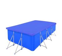 Mangloder - Copertura per piscina rettangolare in polietilene, 90 g/m², 400 x 207 cm, blu scuro, per piscina fuori terra, resistente alle intemperie, protezione dalle foglie, copertura invernale