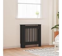 Mangloder Copertura per termosifone, nera, in legno, 78 x 19 x 81,5 cm, con mensola, per interni, moderna copertura per termosifoni per soggiorno e camera da letto