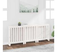 Mangloder - Copertura per termosifoni bianca in legno massiccio di pino, 210 x 21 x 85 cm, con lamelle, ripiano per soggiorno, adatto per riscaldatori moderni e accessori decorativi per termosifoni