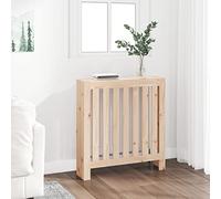 Mangloder - Copertura per termosifoni in legno massello di pino 79,5 x 19 x 84 cm con lamelle, ripiano per termosifoni, accessori termostato, valvola, sfiato, montaggio in bagno