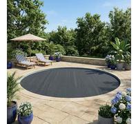 Mangloder - Copertura solare per piscina, diametro 600 cm, 110 µm, rotonda, in polietilene, colore nero, per piscina da giardino, resistente alle intemperie, protezione dalle foglie