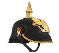 Mangloder - Coppa antica tedesca per cosplay, feste in stile storico, in acciaio e pelle di capra, ideale per teatro, riproduzioni e collezioni, colore: nero e ottone