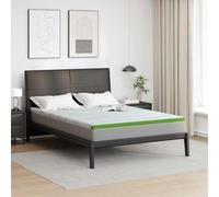 Mangloder Coprimaterasso Bianco Verde 140x190 cm Tessuto Jacquard Memory Foam, Traspirante Morbido Imbottito per Interni, Comodo Copriletto per Notti Tranquilli