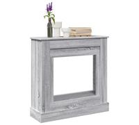 Mangloder - Cornice per camino grigio sonoma, 90 x 30 x 90 cm, in legno per camino a LED, accessorio per camino con ripiano e supporto da parete per soggiorno