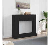 Mangloder - Cornice per camino in legno effetto rovere nero, 100 x 30 x 87,5 cm, per caminetti elettrici, console decorativa con supporto da parete, mensola per soggiorno e interni
