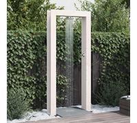 Mangloder - Doccia da esterno in legno di pino massello e acciaio inox, bianco, 226 cm, resistente alle intemperie, regolabile in altezza con soffione girevole per piscina, vasca idromassaggio, spa
