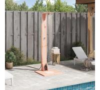 Mangloder - Doccia da esterno in legno massiccio Douglas e acciaio inox, altezza 214,5 cm, con soffione girevole, tubo regolabile in altezza e connettore G 1/2, per piscina, giardino, spa