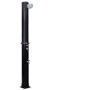 Mangloder Doccia Solare Nero con Soffione Doccia e Rubinetto 40L in PVC Alluminio e Ottone, 220cm Doccia Esterna per Giardino Piscina Resistente ai raggi UV per Piscina e Cura dell'acqua in Estate